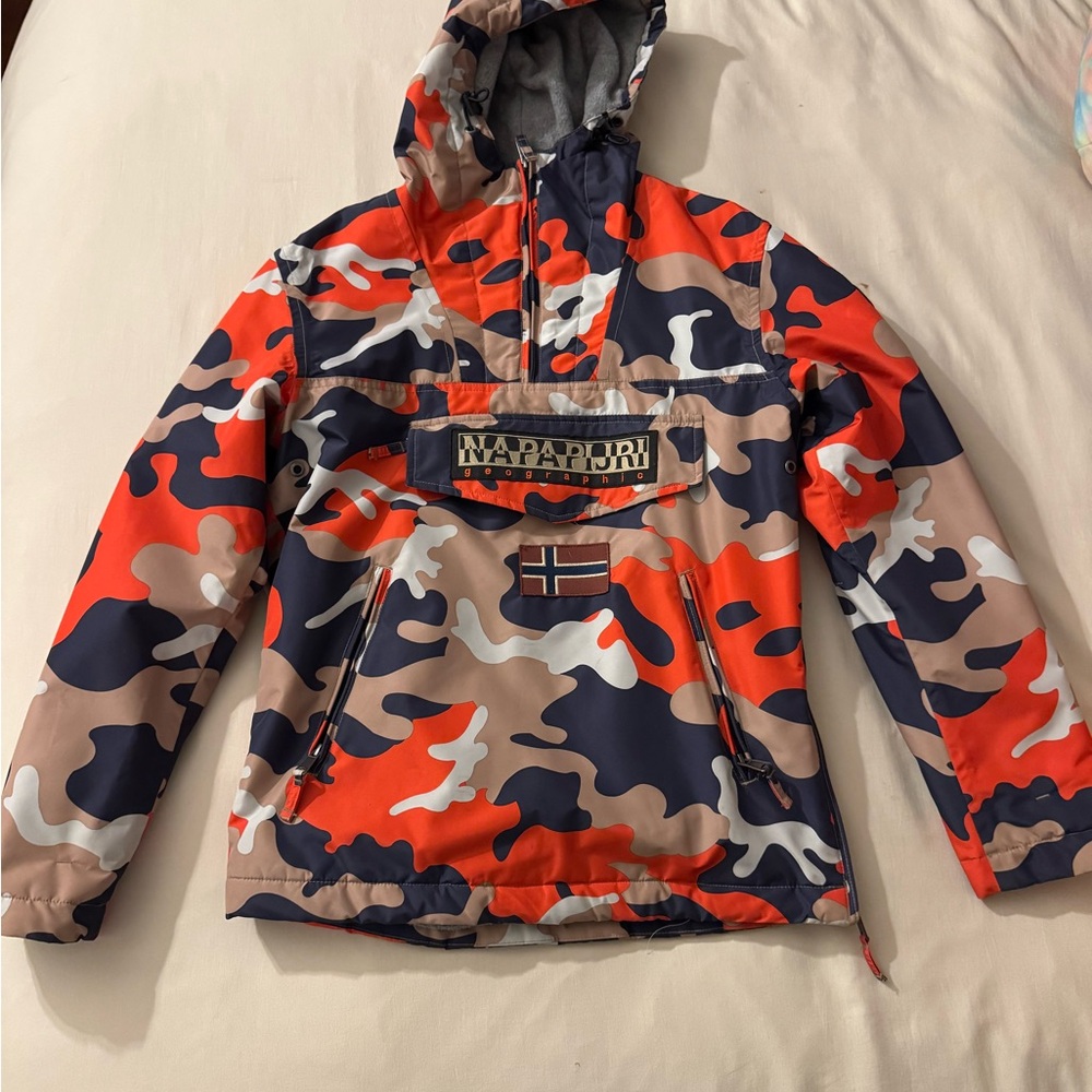 Napapijri Camouflage Jacket - Red, Blue, Tan